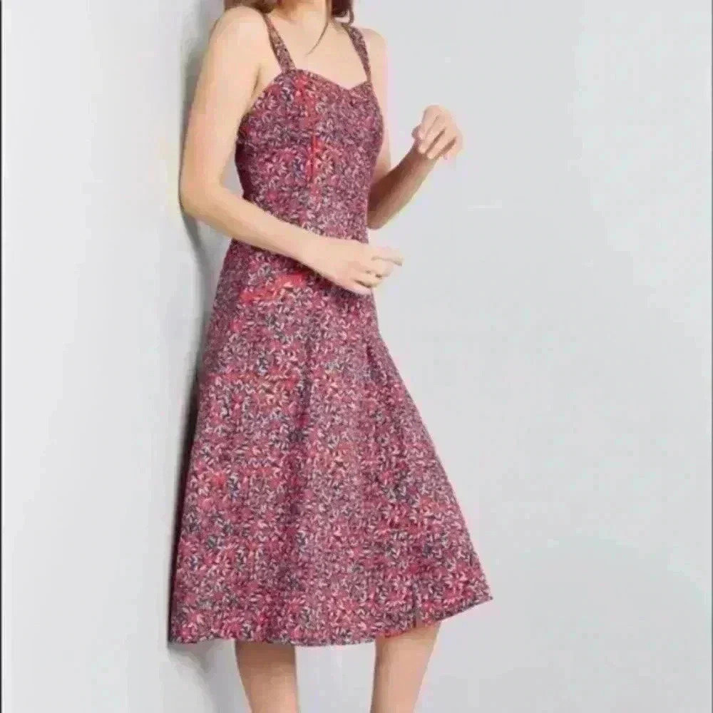 ModCloth A Story Within Cotton Midi Dress EUC